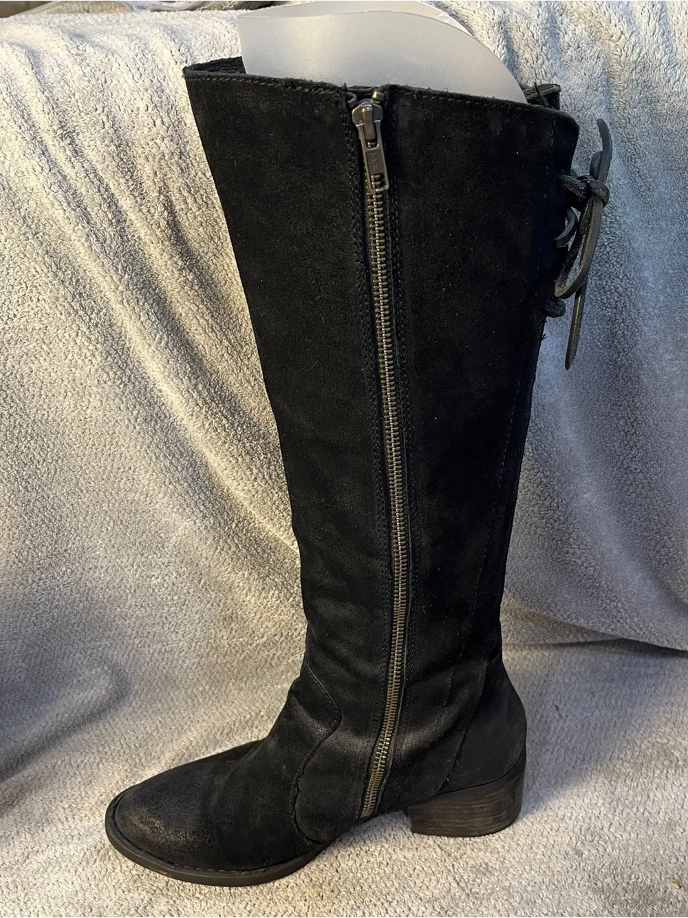 Born Felicia Women's Black Knee-High Suede riding Boots size 7.5